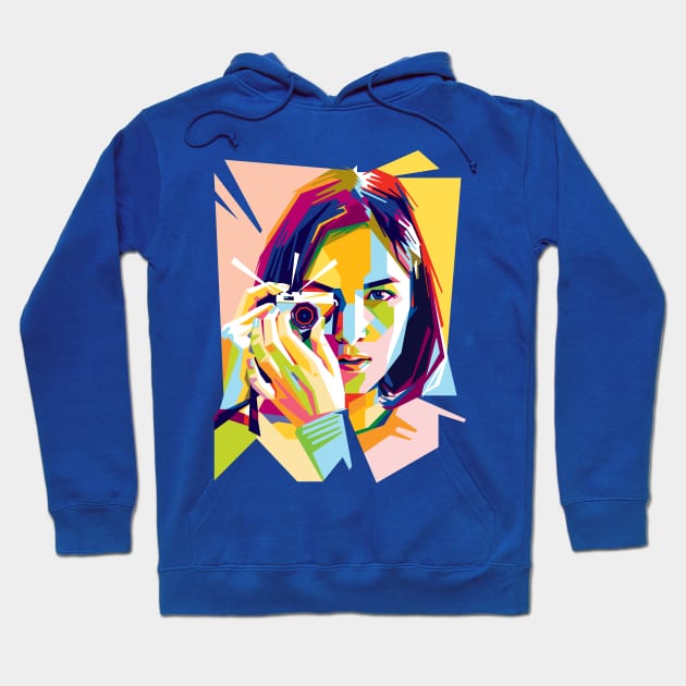 Camera Girl Pop Art Hoodie by Laksana Ardie Store